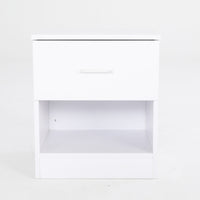 2X Bedside Tables Storage Cabinet Nightstand 1 Drawer 1 Shelf ELLA WHITE