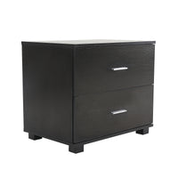 Bedside Table Side Storage Cabinet Nightstand Bedroom 2 Drawer Legs ETTA BLACK