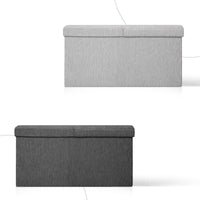 Foldable Storage Ottoman - Flip Lid Side Table Toy Blanket Organiser Seat KIRA GREY