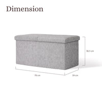 Foldable Storage Ottoman - Flip Lid Side Table Toy Blanket Organiser Seat KIRA GREY