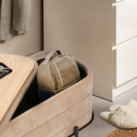 La Bella Coffee Table Storage Ottoman - Velvet Blanket Box Bench DEMI - CAMEL BEIGE