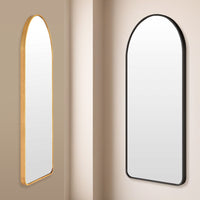 Wall Arch Mirror Arc Aluminum Frame Bathroom 50x100cm BLACK