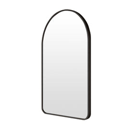 Wall Arch Mirror Arc Aluminum Frame Bathroom 50x80cm BLACK