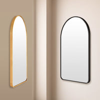 Wall Arch Mirror Arc Aluminum Frame Bathroom 50x80cm BLACK