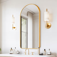 Wall Arch Mirror Arc Aluminum Frame Bathroom 50x100cm GOLD