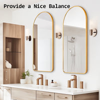 Wall Arch Mirror Arc Aluminum Frame Bathroom 50x100cm GOLD