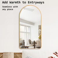 Wall Arch Mirror Arc Aluminum Frame Bathroom 50x100cm GOLD