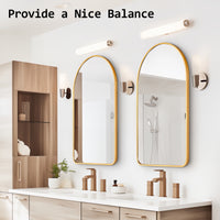 Wall Arch Mirror Arc Aluminum Frame Bathroom 50x80cm GOLD