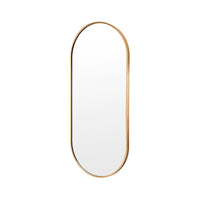 Wall Mirror Oval Aluminum Frame Bathroom 45x100cm GOLD