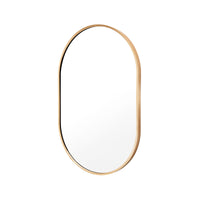 Wall Mirror Oval Aluminum Frame Bathroom 50x75cm GOLD