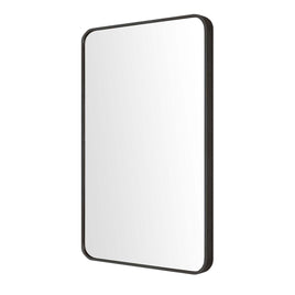 Wall Mirror Rectangular Aluminum Frame Bathroom 60x80cm BLACK
