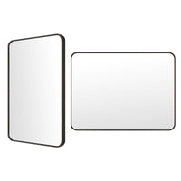 2 Set Wall Mirror Rectangular Aluminum Frame Bathroom 60x80cm BLACK