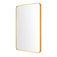 Wall Mirror Rectangular Aluminum Frame Bathroom 60x80cm GOLD