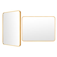 Wall Mirror Rectangular Aluminum Frame Bathroom 60x80cm GOLD