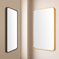 Wall Mirror Rectangular Aluminum Frame Bathroom 60x80cm GOLD