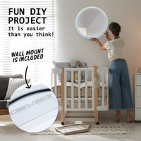 LED Wall Mirror Round Anti-Fog Bathroom 50cm