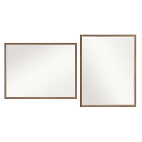 2 Set Wall Mirror Rectangular Frame Bathroom 70x90cm Antique Brown