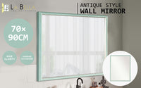 Wall Mirror Rectangular Frame Bathroom 70x90cm Turquoise