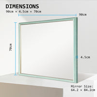 Wall Mirror Rectangular Frame Bathroom 70x90cm Turquoise