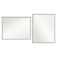 2 Set Wall Mirror Rectangular Frame Bathroom 70x90cm Turquoise