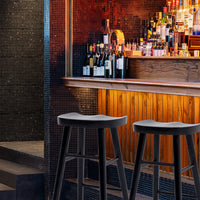 2X Wooden Bar Stool Dining Chair Pine Wood FRIDA 65cm BLACK
