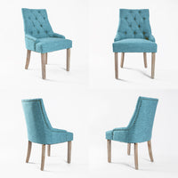 4X French Provincial Dining Chair Oak Leg AMOUR BLUE