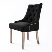 French Provincial Dining Chair Oak Leg AMOUR DARK BLACK