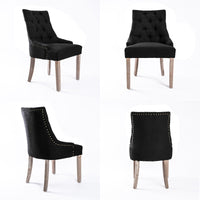 French Provincial Dining Chair Oak Leg AMOUR DARK BLACK