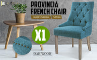 French Provincial Dining Chair Oak Leg AMOUR DARK BLUE