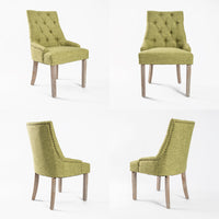 French Provincial Dining Chair Oak Leg AMOUR GREEN