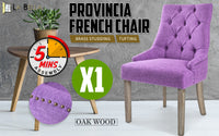 French Provincial Dining Chair Oak Leg AMOUR VIOLET