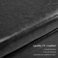 Storage Ottoman Stool Bench Seat 97cm PU Leather BLACK