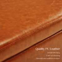 Storage Ottoman Stool Bench Seat 97cm PU Leather BROWN