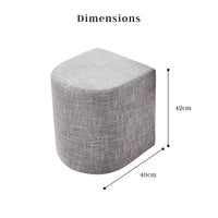 2X Ottoman Stool Linen Fabric Footstool Foot Rest Pouffe Pouf Seat - Dark Grey