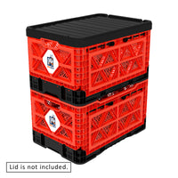 48L Smart Foldable Stackable Crate Tool Collapsible Storage Box - Red