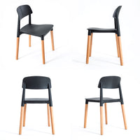 2X Retro Belloch Stackable Dining Cafe Chair BLACK