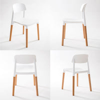 2X Retro Belloch Stackable Dining Cafe Chair WHITE