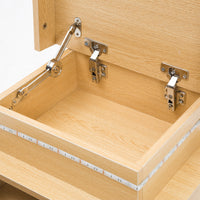 Bedside Table 3 Drawers RGB LED Bedroom Cabinet Nightstand Gloss GLORY OAK