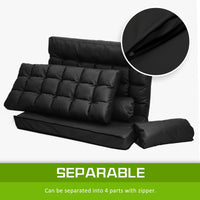 Lounge Couch Sofa Bed Double Seat Leather GEMINI BLACK