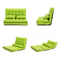 Lounge Couch Sofa Bed Double Seat Leather GEMINI GREEN