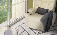 8-Point Electric Massage Recliner Chair - PU Leather Lounge Sofa Armchair ARLEEN BEIGE