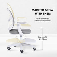 Kids Desk Chair - Children Office Study Seat with Footrest NOVA - Grey