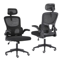 Work Office Chair - Lumber Support, Flip-up Armrest, Adjustable Headrest SITIO - Black