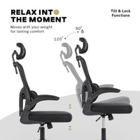 Work Office Chair - Lumber Support, Flip-up Armrest, Adjustable Headrest SITIO - Black