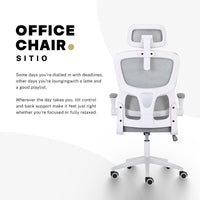 Work Office Chair - Lumber Support, Flip-up Armrest, Adjustable Headrest SITIO - GREY