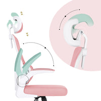 Work Office Chair - Lumber Support, Flip-up Armrest, Adjustable Headrest SITIO - Pink