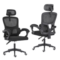 Ergonomic Reclining Office Chair - Lumbar Support, Adjustable Headrest VELTRA - BLACK