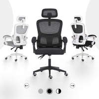 Ergonomic Reclining Office Chair - Lumbar Support, Adjustable Headrest VELTRA - BLACK