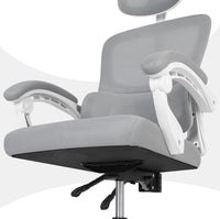 Ergonomic Reclining Office Chair - Lumbar Support, Adjustable Headrest VELTRA - GREY