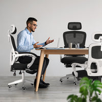 Ergonomic Reclining Office Chair - Footrest, Lumbar Support, Adjustable Headrest VELTRA - BLACK